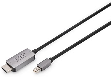 DIGITUS Cable adaptador 8K Mini DisplayPort a HDMI - Displayport 1.4 - HDMI 2.1-8K/60Hz - Plug&Play - contactos chapados en oro - 1m - negro