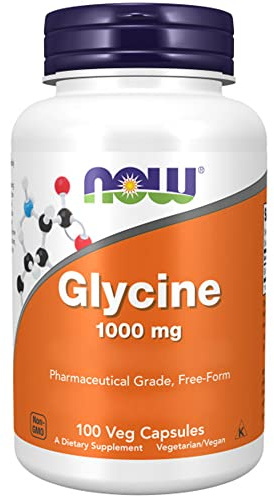 Now Foods, Glycine, 1000mg, 100 vegane Kapseln, Aminosäure, Laborgeprüft, Glutenfrei, Vegetarisch, Sojafrei, ohne Gentechnik