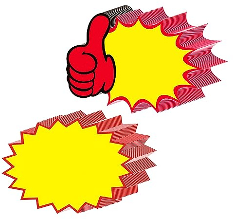 Lahviuu 80 pcs 2style Starburst Verkaufsschilder,Blanko Preisschilder Preisetiketten Sale Tags Verkaufspreis Karten Starburst Zschilder,für Verkaufsförderung,Geschäft,Supermärkten