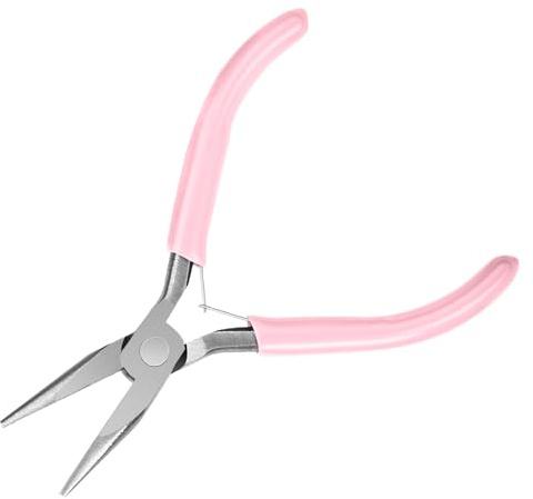 MOZEAT LENS Needle Nose Pliers 5 Inch with Side Cutters, Chain for Jewelry Making, Craft Small Mini, Long Electronics and Working in Tight Areas