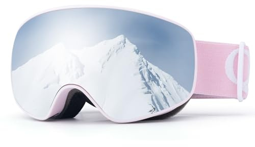 QUNATURE Kids Ski Goggles OTG Anti-Fog Snow Snowboard Goggles for Boys Girls Youth Over Glasses 100% UV Protection Toddler Ski Goggles