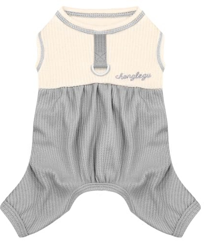 TENGZHI Dog Pajamas Small Dog Shirt Clothes for Girls Boys Cute Puppy Cat Outfits Onesies with Leash Ring Pet Dog Kitten Overalls Jumpsuits for Yorkie Chihuahua Teacup Romper Clothing Apparel