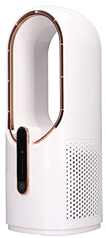 Tisch- und Turmventilator ohne Flügel, 3 Geschwindigkeitsstufen, LED-Beleuchtung, USB-Anschluss für unterwegs, ideal für Büro und Schlafzimmer