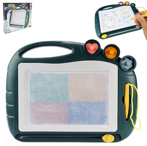 Maltafel Zaubertafel LCD Schreibtafel Magnettafel Kinder Zaubermaltafel Maltablett mit Stift und Löschfunktion Zaubertafeln Magnetmaltafeln Kinderspiele Geschenke ab 1 2 3 4 5 6 7 Jahr (Grün)