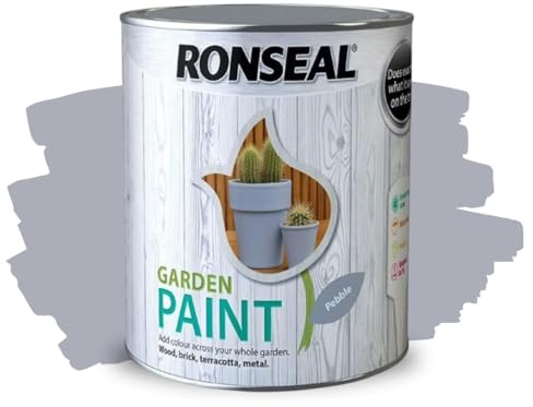 ARUUJ - Garden Paint, Fence Paints, Weather Resistant Outdoor Matt Paints, Water Based Paint For Sheds, Metal, Terracotta, Easy to Apply, Long-Lasting Colour & Protection (Pebble, 750ML)