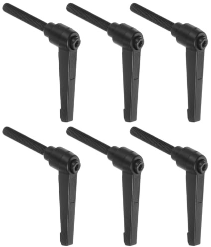 TA-VIGOR 6Pcs Adjustable Clamping Lever Handles, M8 x 50mm Locking Quick Release Push Button Ratchet Screw Knobs, Aluminum Alloy Male Thread Stud Bolts Handle for Machinery & Equipment