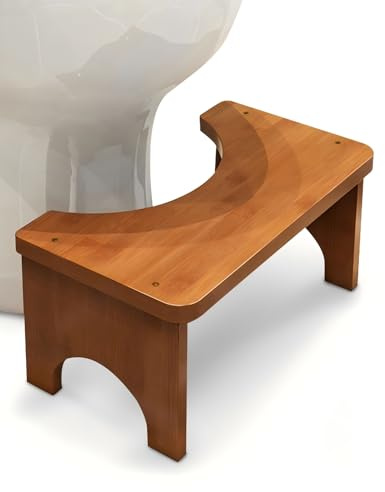 SeiriHelper Toilettenhocker aus Bambusholz für Erwachsene, Klohocker für verbesserten Stuhlgang, WC Hocker für bequemes Sitzen im Badezimmer (Braun)