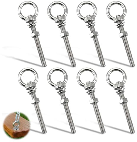 Ringschrauben M10 x 90mm 8 Stück - Edelstahl 304 Ösenschrauben