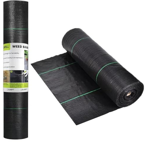 Tela para paisajismo | Tela para barrera contra malezas, 1.3x98.4 pies Barrera contra malezas para jardinería Cubierta de suelo resistente Blacking Blacking Drenaje de la luz solar para camas de jard