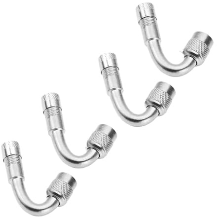 UALXPAO Ventilverlängerung 45 90 135 Grad Winkel-Ventiladapter Reifenschlauchventil-Verlängerungsadapter for Motorrad, LKW, Auto, Moto Bike(4pcs Silver-45)
