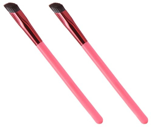TEHAUX Pinceau à Sourcils Biseauté et Pinceau Correcteur Carré 3D Lot de 2 pour Maquillage Professionnel et Usage Personnel à Domicile
