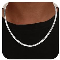 Maxcate Herren Kette Silber, 3.5/5/7MM Panzerkette 925 Over Halskette Wasserfester Silberkette Herren Schmuck Geschenk für Männer Verschiedliche Längen 46/51/56/61CM