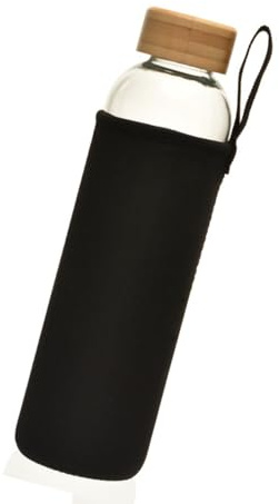 Botella de agua de vidrio premium de 750 ml con y funda aislada para uso en viajes Botella de agua de vidrio con contenido de borosilicato