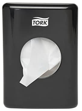 Tork 566008 Spender für Hygienebeutel in Schwarz / Tork B5 Hygienebeutelhalter in modernem Elevation Design