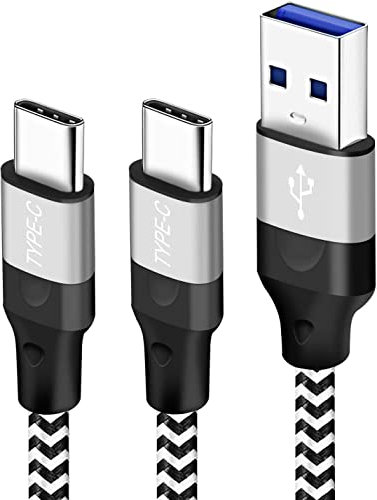 Cavo USB Type-C Ricarica Rapida 2M/2 metriv (2 Pezzi) per Samsung Galaxy A50 A70 S10 S10E A51 A71 A32 A12 A13 A14 A53 A52S A54 A24 A34 S20 S21 Plus Ultra Fe 5G S8 S9 M20 M51,Cavetto Tipo C Carica