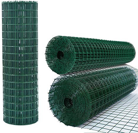 90CM X 10M (3FTX33FT) PVC Coated Wire Mesh Fencing 2mm ( 0.08) thickness Hot Dipped Galvanised Wire Fencing 100mm x 75mm ( 4x 3) Hole Size Garden Fencing Roll Animal Farm Garden Protective Border