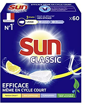 Sun Classic - Lavavajillas limón, las tabletas 60