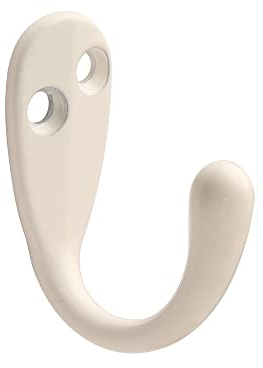 HASWARE Lot de 6 crochets muraux robustes avec 12 vis pour chambre à coucher, salle de bain, cuisine, porte murale (blanc)