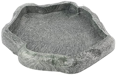 Rettile Ciotola, Ciotole per Tartaruga di Terra, Resina Roccia Rettile Cibo e Acqua Ciotola per Alimenti per Animali Domestici Rettile Terrario Decor per Tartaruga Lucertola Geco (S)