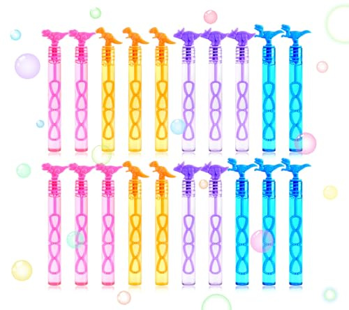 SULOLI 20pcs Dinosaure Bulles de Savon Mini Tubes de Bulles de Savon
