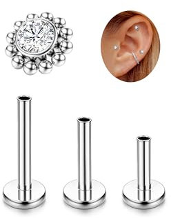 Adramata G23 Titan Helix Tragus Labret Lippenpiercing Medusa Innengewinde Medizinische Ohrstecker Ohr Klein Conch Gold Silber