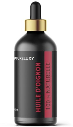 Huile d’Oignon 100mL avec Pipette – Natureluxy | Croissance & Fortification des Cheveux | Soin Cuir Chevelu & Peau