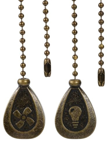 BEAMARKER Extensor de Cadena para Ventilador de Techo de Bronce de 2cm con Forma de Lágrima de, Accesorio Colgante con Conector para Lámpara, Bombilla, Interruptor, Adornos Decorativos.