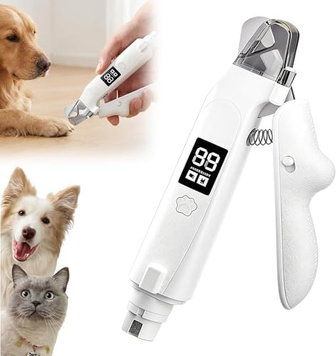 Catnat Krallenschere für Hunde, 2026 Neu 2 in 1 Krallenschere für Hunde mit Licht Hundekrallen Schneider, Mit Bildschirm Rundes Loch Katzenkrallen Schneider Krallenschleifer für Hund Katze (1 Stück)