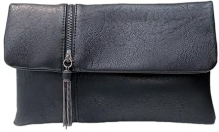 LeahWard Large Flap Envelope Clutch Bag, Women's Faux Leather Party Wedding Bag With Wrist Strap
