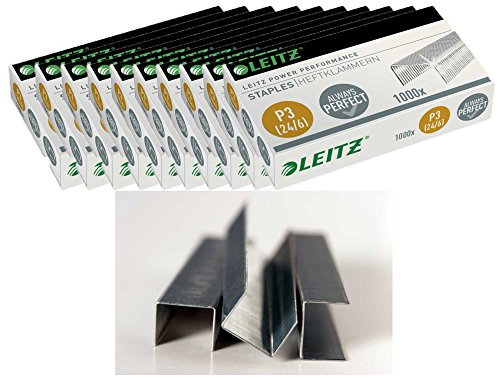 Leitz 55700000 Heftklammer (24/6 mm) 10.000 Stück verzinkt (10 Packungen, 24/6mm)