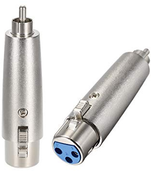 sourcing map XLR Female to RCA Male Adapter,Gender Changer - 3 Pin XLR-F to RCA-M Converter,Microphones Plug-In Audio Adapter Connector,Mic Female Plug,2pcs