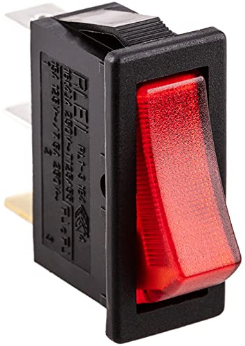 BeMatik - Interrupteur à Bascule Rouge Lumineux SPST 3 Broches