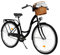 MILORD. 28 Zoll 1-Gang schwarz Komfort Fahrrad mit Korb und Rückenträger, Hollandrad, Damenfahrrad, Citybike, Cityrad, Retro, Vintage