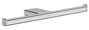 hansgrohe AddStoris - Toilettenpapierhalter doppelt, Klopapierhalter für Wandmontage, Klorollenhalter, verdeckte Befestigung, Badezimmer Zubehör, Chrom, 41748000
