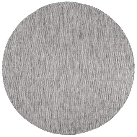 Paco Home Tappeto Per Esterno Balcone Terrazza Tappeto Cucina Monocolore Mélange, Dimensione:80 cm tondo, Colore:Grigio