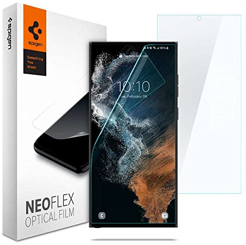 Spigen NeoFlex Schutzfolie [2 Stück] für Samsung Galaxy S22 Ultra | TPU Folie, Wasser Installation, Vollständige Abdeckung, Kratzfest