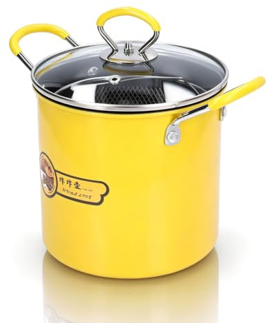 Ensemble de friteuse, marmite à friture en acier inoxydable avec panier pour la maison en plein air, 3L