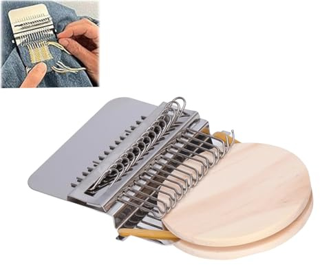 Speedweve Webrahmen aus Holz, Mini Stopfwebstuhl zum Socken Stopfen und Reparieren, Webwerkzeug für Erwachsene, Darning Loom zum Stricken und Weben, Stopfmaschine(14 hooks)