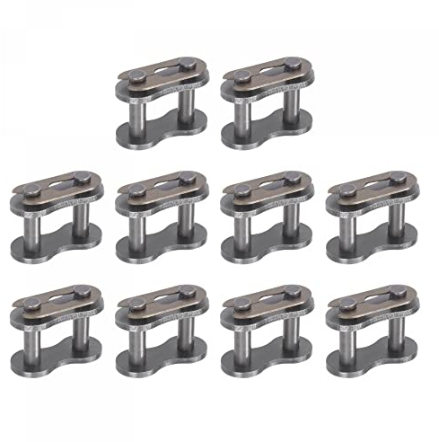 sourcing map 10 Stück #60 Kettenmeister Verbindungsglied Rolle 3/4 Teilung Karbonstahl Standard Kettenendverbinder Geteilte Glieder für 12A Kette