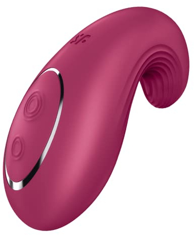 Satisfyer, vibromasseur, vibromasseur à poser, Dipping Delight, 2 moteurs, en silicone, couleur:bordeaux