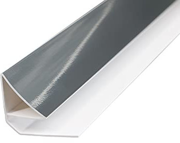 NRG 5mm Coving Trim Bathroom Wall Panel Trims for PVC Ceiling Cladding Bathroom Wet Wall Panels 2.7m Long Silver