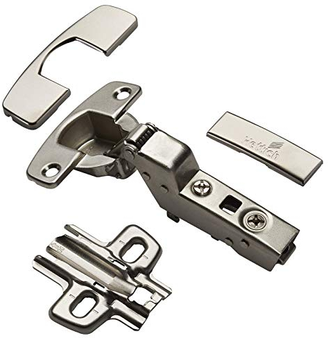 SOTECH Paumelle Sensys 8645i T52 Amortisseur Butée intérieure Rentrant 110° Charnière automatique avec technique de clipsage Plaque de montage (Distance : 1,5 mm) pour vis de ø 4,5 x 16 mm