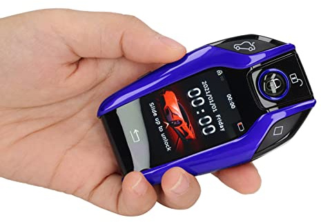 Ymiko Universal TK800+ LCD Touchscreen Smart Key, Remote Keyless Entry FüR Alle Start Stop Engine Tasten (Blau)