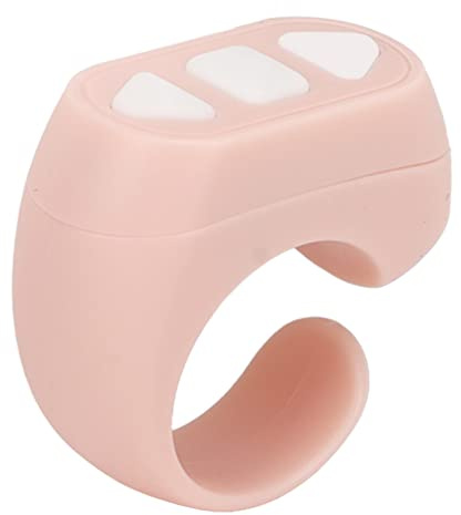 Fernbedienungs-Ring-Finger-Scroller, Remote-Bluetooth-Scrolling-Ring-Seitenwender, Click-Like-Selfie-Gerät, Kamera-Fernauslöser (Rosa)
