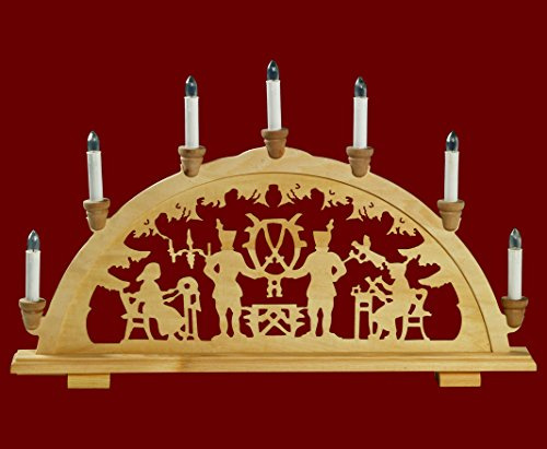 YS Lichterbogen Leuchter Schwibbogen Bergmann/Bergleute traditionelles Motiv Holzdeko Deko Weihnachten Advent Geschenk Dekoration Weihnachtsdeko Weihnachtsdekoration Schwippbogen (BM60)