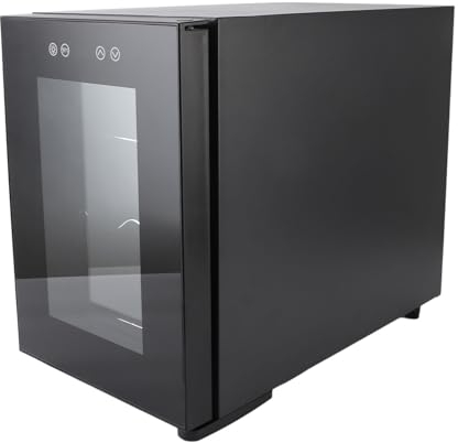 Refrigerador para Vinos de 6 Botellas con Pantalla LED Control de Temperatura de 12 ° C a 15 ° C Enfriador de Vinos Refrigerador Bodega Independiente para Cocina Apartamento RV