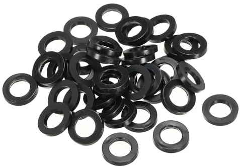 PATIKIL Arandela Plana de Goma M10, 100 Pcs 10 mm de Diámetro Interior 16 mm de Diámetro Exterior 2.5 mm de Grosor Junta Espaciadora de Sellado para Grifo Tubo Manguera de Agua, Negro