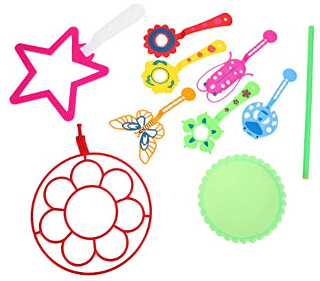 KOMBIUDA 9-teiliges Bunt Seifenblasenset Seifenblasenstäbe Seifenblasenspielzeug Für Outdoor-aktivitäten Und Kindergeburtstage