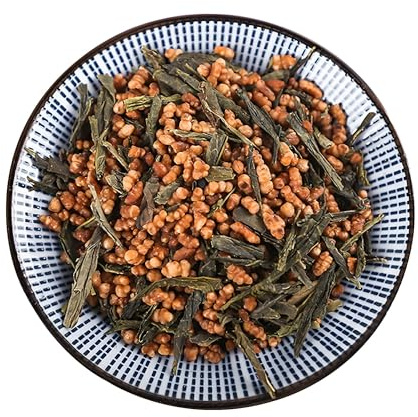 Té De Hierbas Chino Genmaicha Hojas De Arroz Integral Y Tee Verde Mezcladas Y Tostadas a Mano Tea Aromático Verde Orgánico Hojas Sueltas De Arroz Integral (50g)