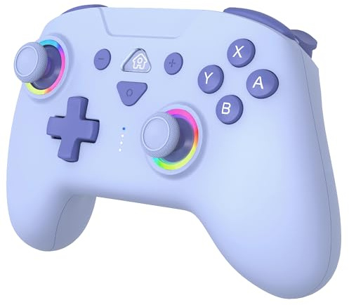 SUBSONIC - Joystick Senza Fili per Switch/Switch 2 – Wireless Controller Bluetooth con LED, Vibrazione e Giroscopio - Blu Dolce